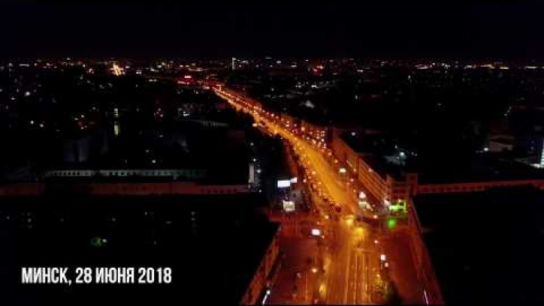 ТАНКИ. НОЧЬЮ. В МИНСКЕ (ВИДЕО С КВАДРОКОПТЕРА)