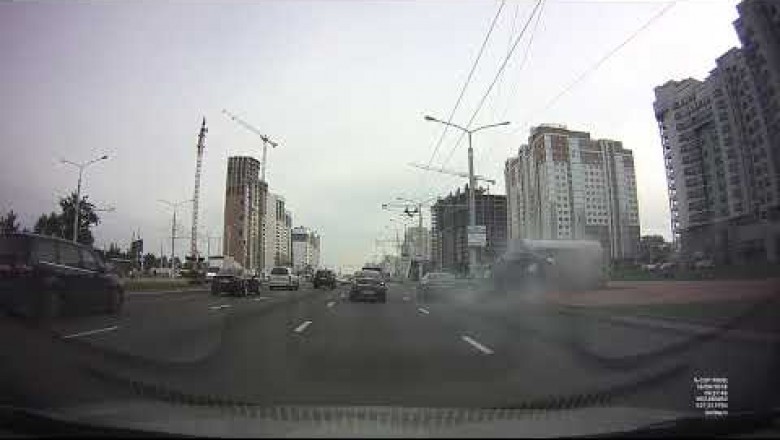 Громкая авария на пр. Дзержинского в Минске попала на ВИДЕО